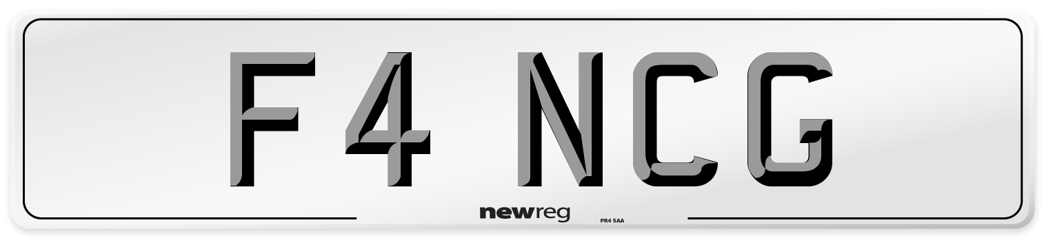 F4 NCG Number Plate from New Reg